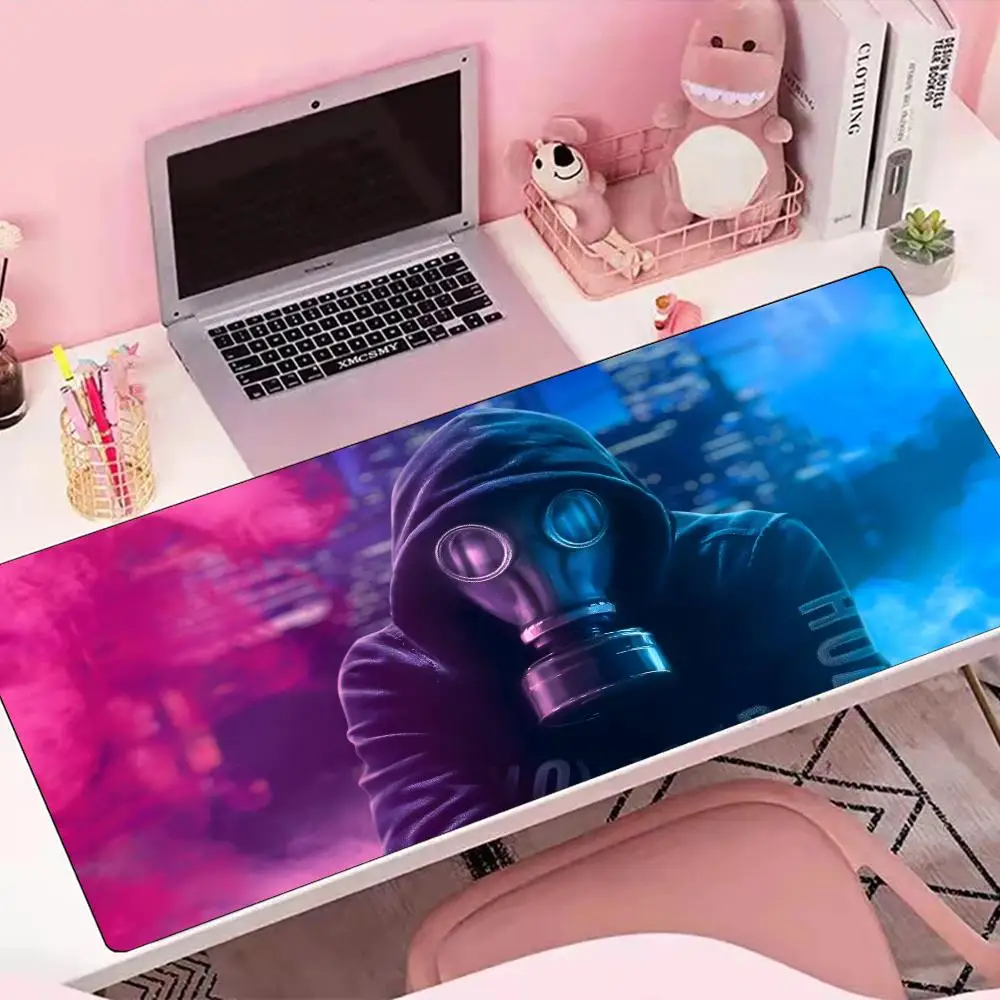 Cool hot Neon Gas Mask Street Brand Mouse Pad Gamer Mousepad 900x400 Deskmat Computador Tapete de Mesa Gaming Mats PC Acessor