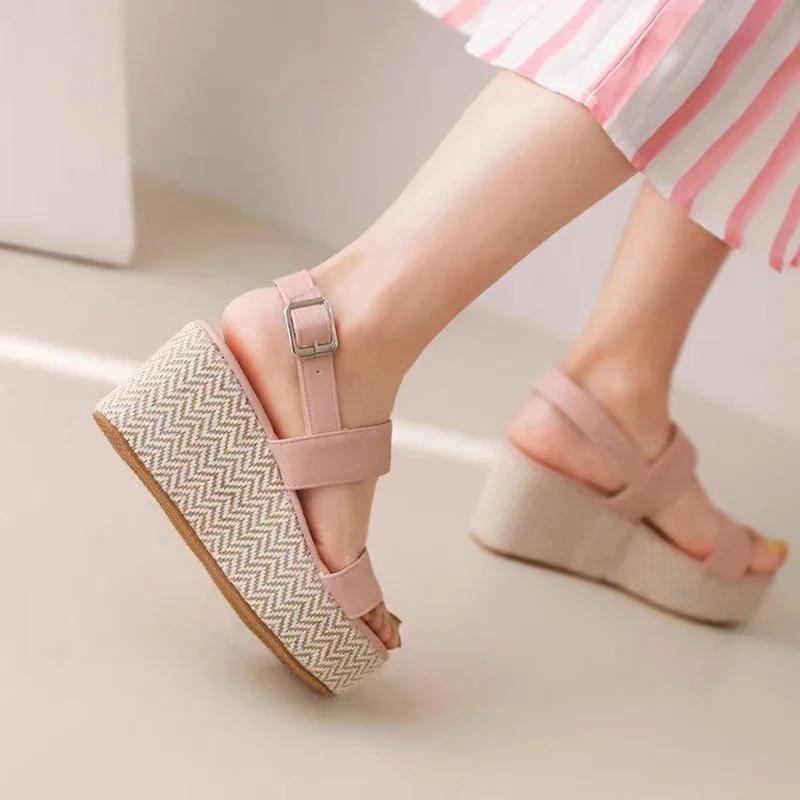 

2022 New Wedges Women Sandals High Heels Summer Shoes Designer Party Thick Ladies Shoes Sexy Pumps Causal Slippers Mujer Zapatos