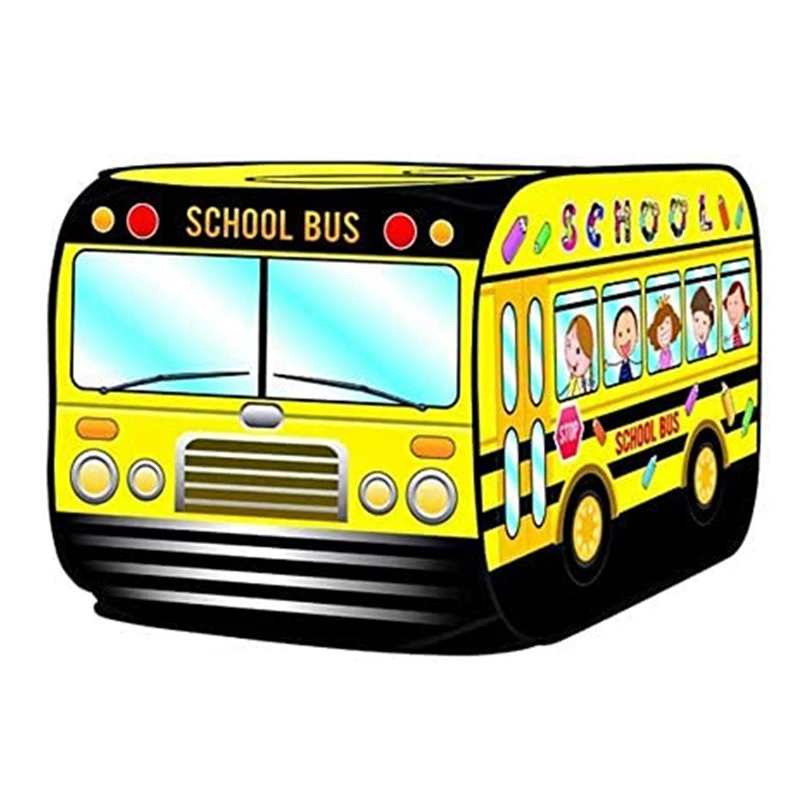 

School Bus Kids Play Tent - Kids Foldable, Quick Setup Pretend Play Tent - For Boys, Girls, Indoors & Outdoors Toys