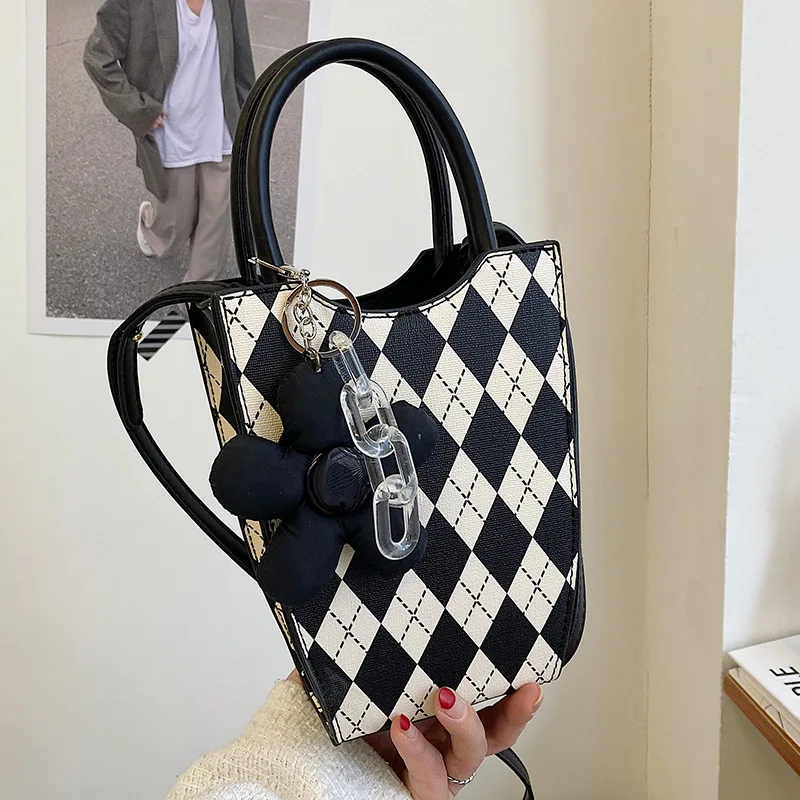 

Клетчатая сумка-тоут из искусственной кожи, сумки через плечо для женщин, дизайн 2022, женские сумки и кошельки, женская сумка