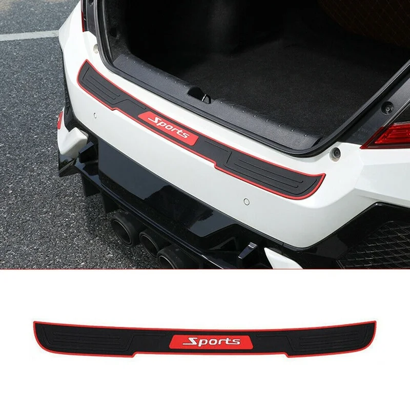 

1Pc Black/Red Non-Slip Rear Guard Bumper Scratch Protector Pad Cover Rubber Car Accessories Universal Exterior Parts
