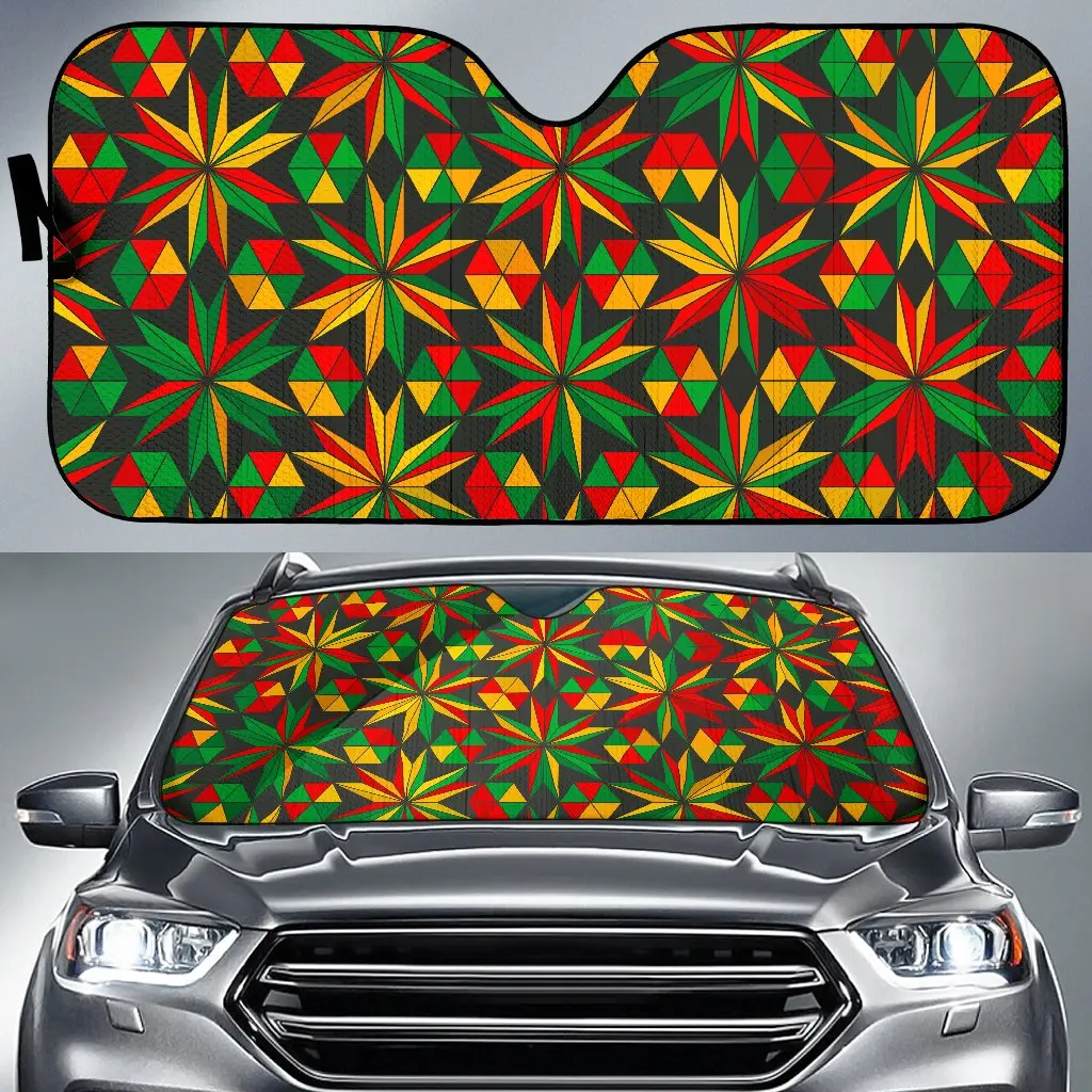 

Abstract Geometric Reggae Pattern Print Car Sun Shade