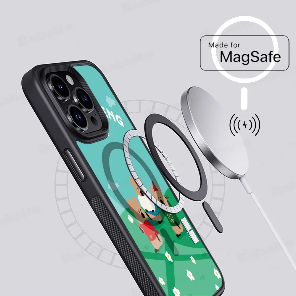 Cute D-Dinotaeng Bear Phone Case Magesafe Magnetic Wireless Charge For iPhone 16 11 12 13 14 15 Pro Max Plus Mini