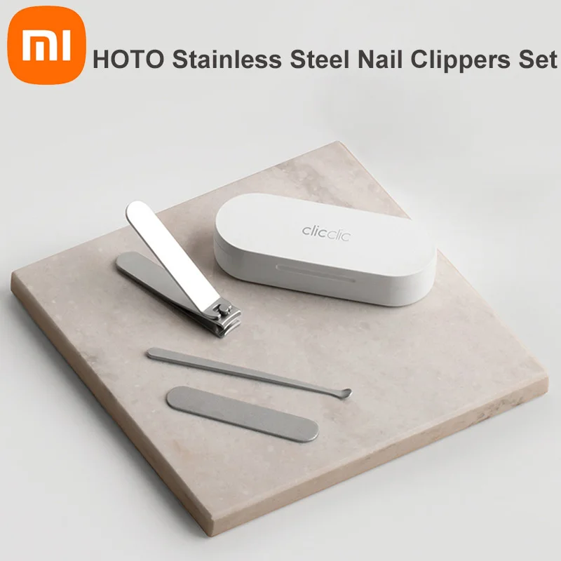 

NEW2022 Xiaomi HOTO Clicclic Stainless Steel Nail Clippers Set Household Nail Trimmer Pedicure Care Nail Nanicure Tool