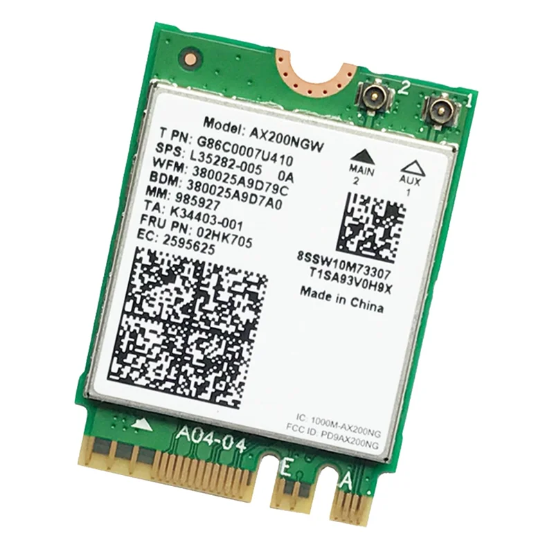 AX200 AX200NGW сетевая карта M.2 NGFF Wi-Fi Карта Bluetooth 5 0 6 2 4G/Φ 802.11Ac/Ax беспроводная адаптера