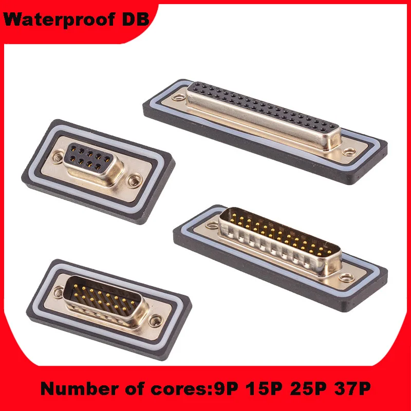 Водонепроницаемый DB9 15 25 37, мужское сиденье, женское сиденье 15 25 37P, разъем IP65 IP67, открытая полка