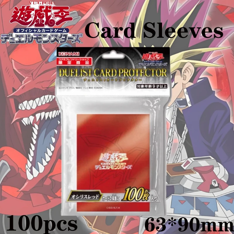 Фото Новые 100 упаковок официальных Yu-Gi-Oh! GX Osiris Red 63x90 мм рукава для карт Защитная пленка для карт TCG OCG Коллекция аниме Подарок №1