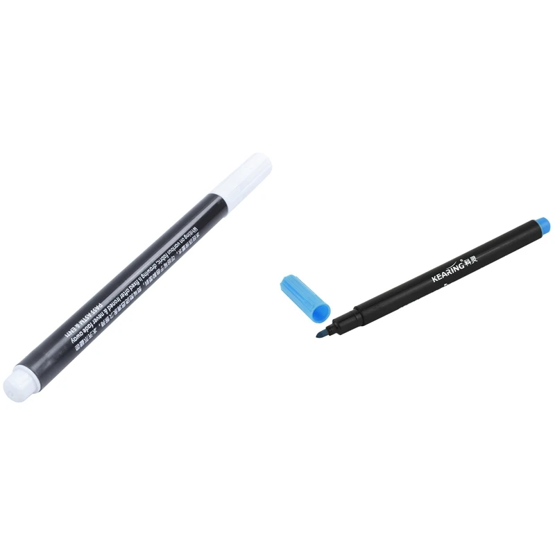 

2 Pcs Fabric Marker Pens Permanent Colors For DIY Textile Clothes T-Shirt Shoes,Blue & White