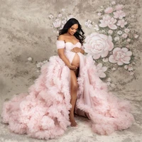 pink maternity dress for photo shoot womens prom dresses sweetheart tiered ruffles evening gowns baby shower vestido de novia