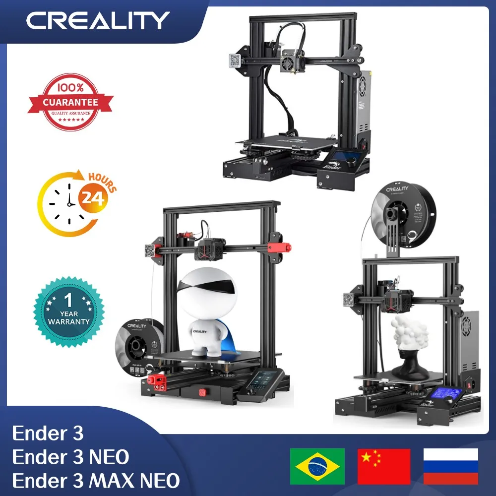 

3D-принтер CREALITY Ender 3 Max Neo, обновленная версия, автоматическое выравнивание, 32-битная Бесшумная материнская плата, металлический экструдер с двумя вертикальными осями