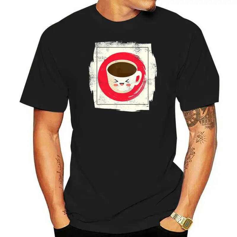 Vintage Japanese Kawaii Coffee Cute Anime Gift Black T-Shirt M-Xxxl For Youth Middle-Age The Elder Tee Shirt