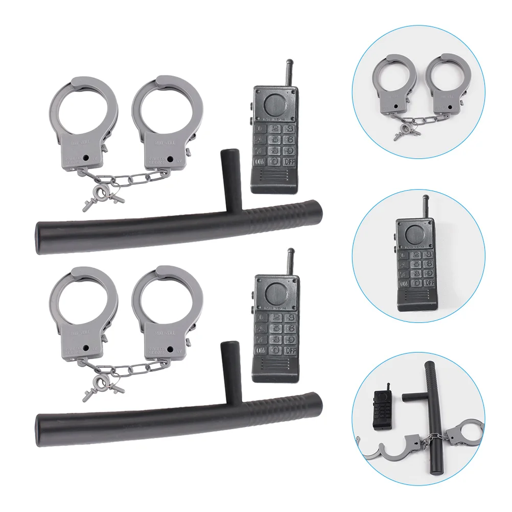 

2 Sets Costume Costumes Performing Handcuffs role play handcuffs toys