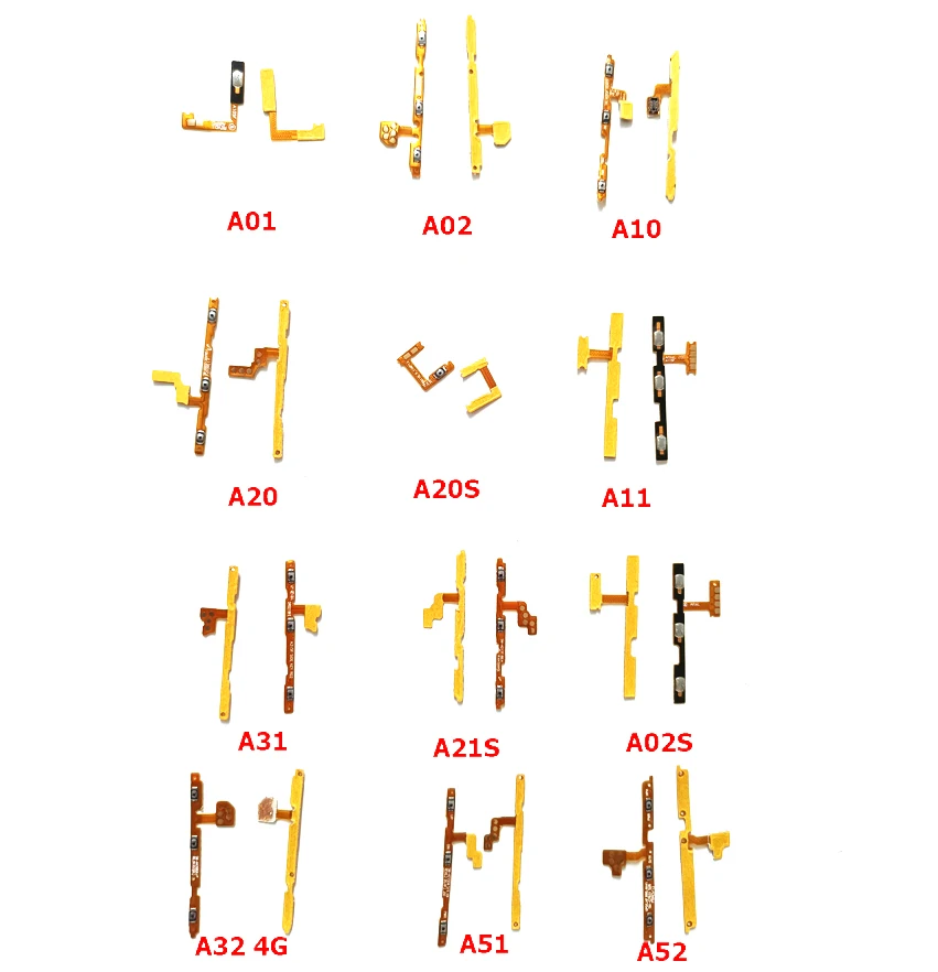 

10PCS For Samsung A01 A02 A02S A10 A11 A21 A21S A20 A20S A31 A51 A71 A52 Power ON OFF Volume Side Button Switch Key Flex Cable