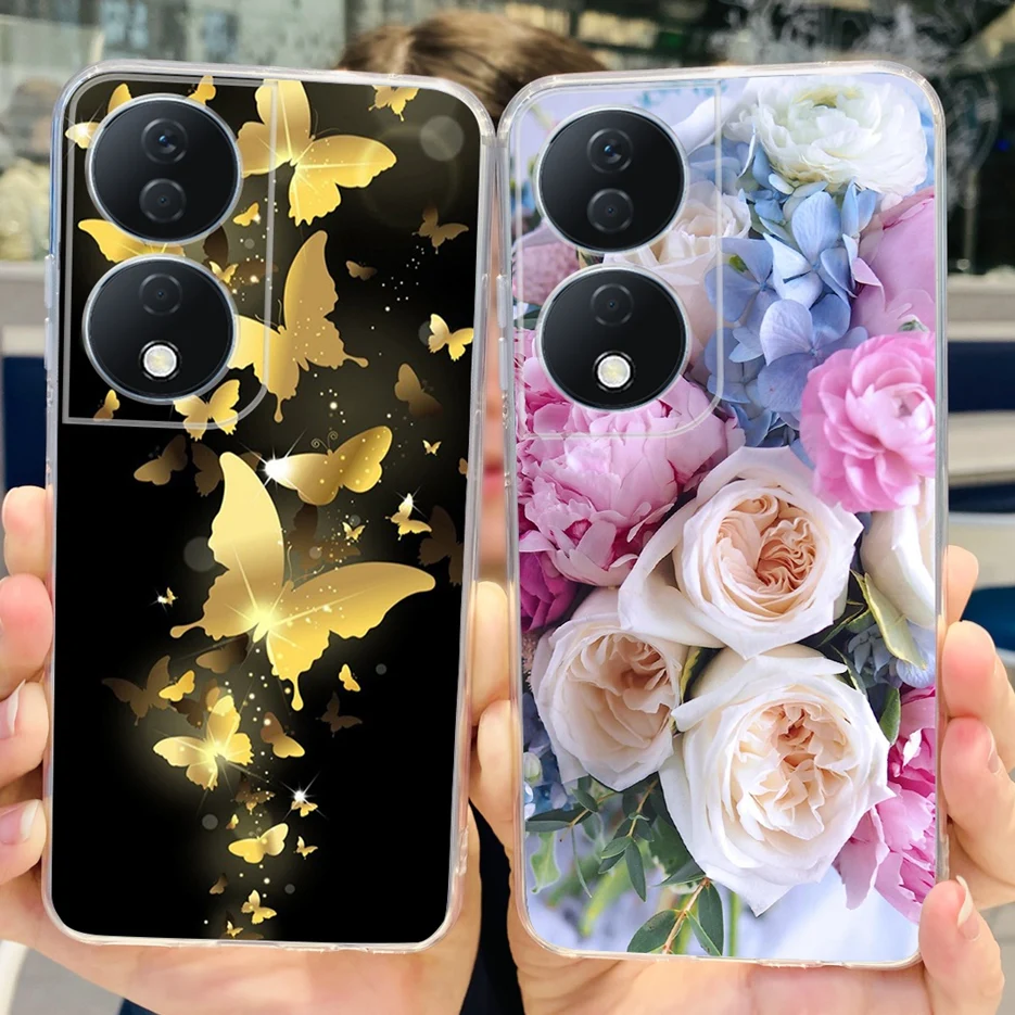 Чехол для Honor X7b Φ с изображением милого кота бабочки мягкие силиконовые чехлы