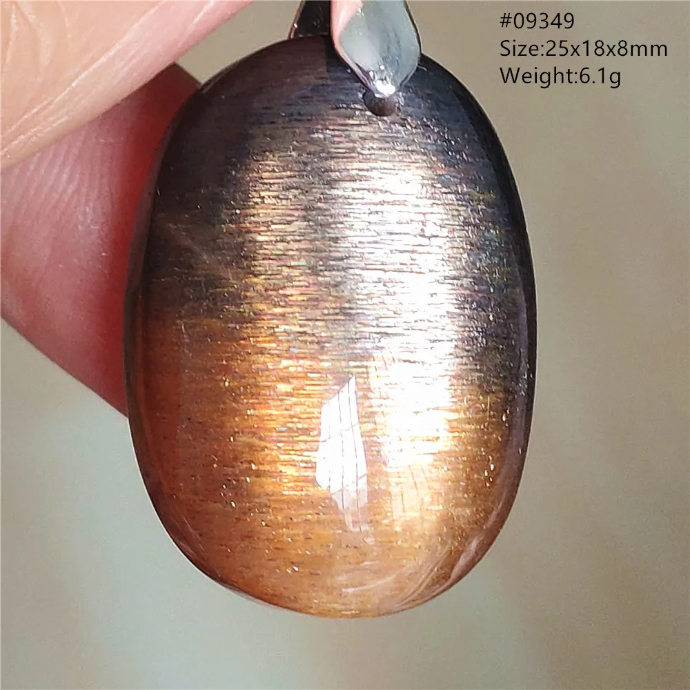 Подвеска из натурального черного лунного камня оранжевого цвета женская