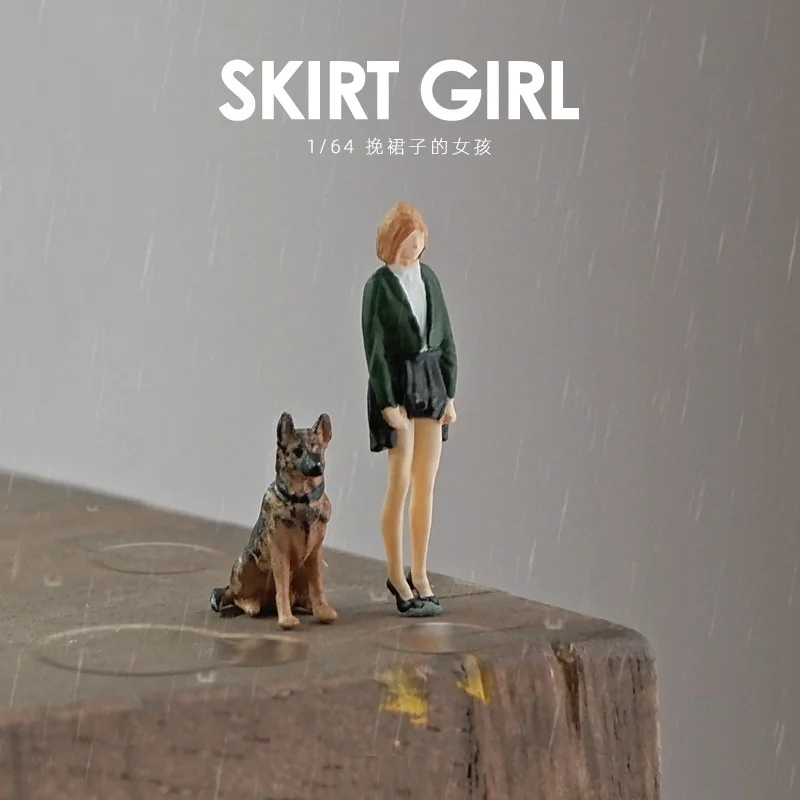 

1: 64 Doll Handmade Roll Up Skirt Colored Figure for Diorama