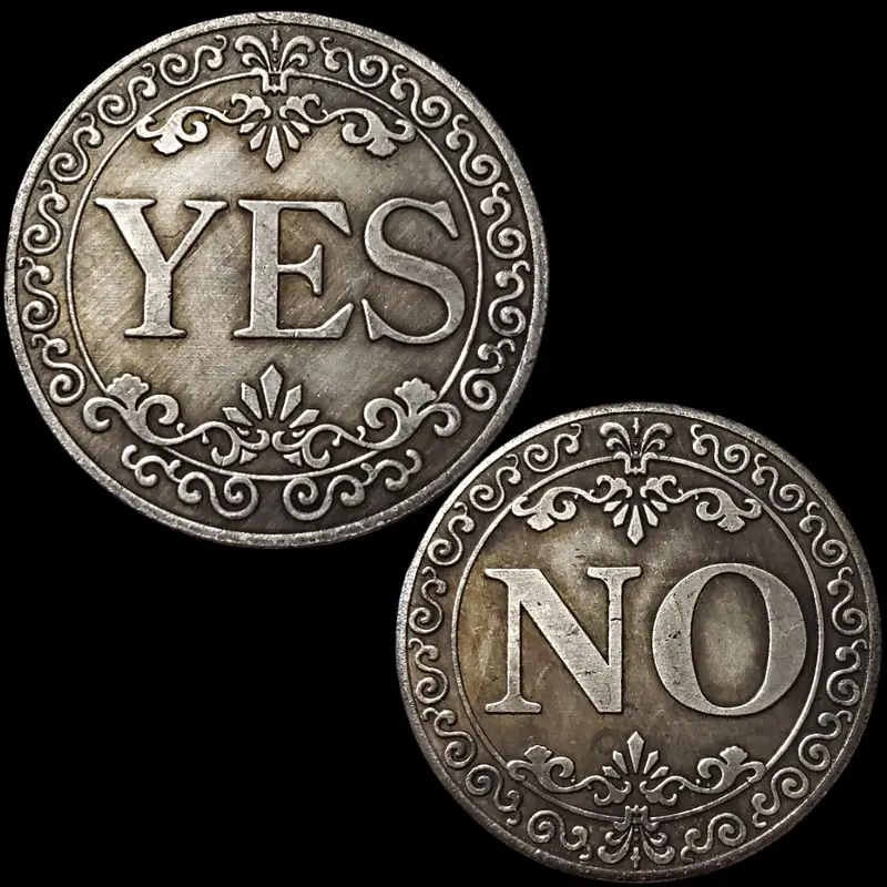 

Vintage Art Coin Collectibles Creative YES or NO Decision Metal Ornament Play Toy Home Decor Crafts Commemorative Medal Gift