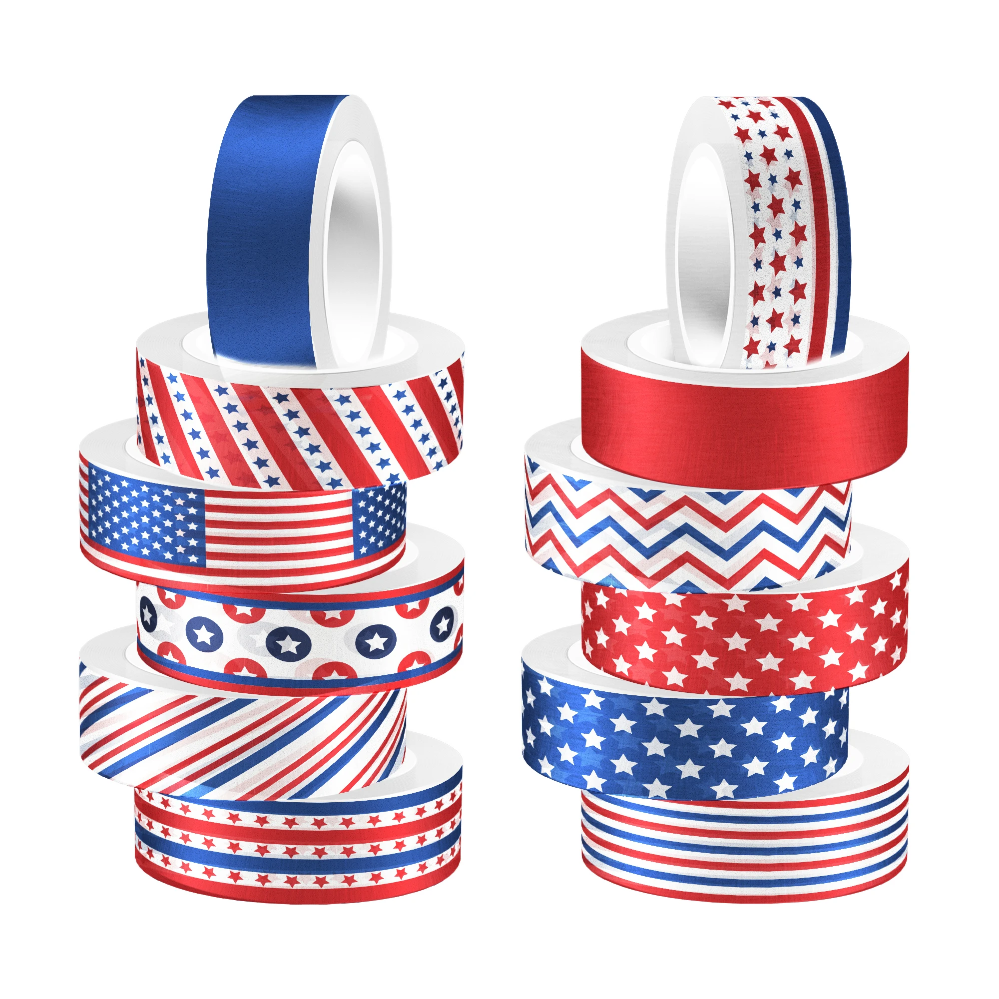 

12pcs/set USA National Stripes Happy Independence Day Party Adhesive Tapes Students Handbook Material July 4th Day Decorations