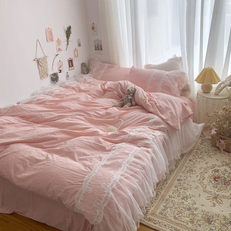 Новинка корейский стиль принцессы 4 шт. ding белое кружевное одеяло из 100%