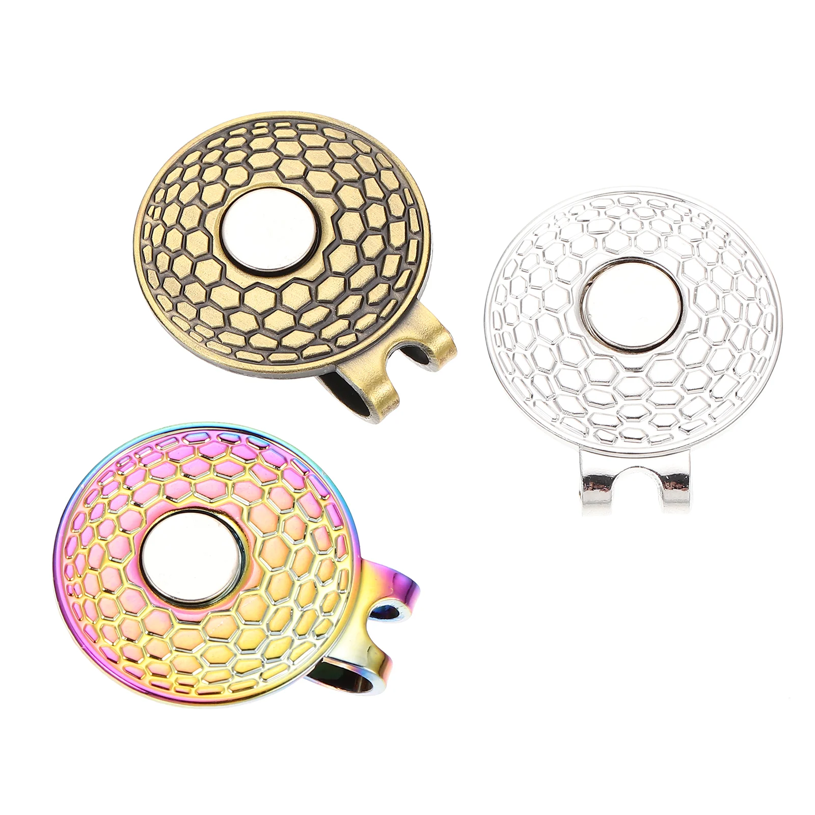 

3 Pcs Golf Hat Clip Ball Marker Portable Accessories Men Supply Golfs Accessory Zinc Alloy Delicate Miss