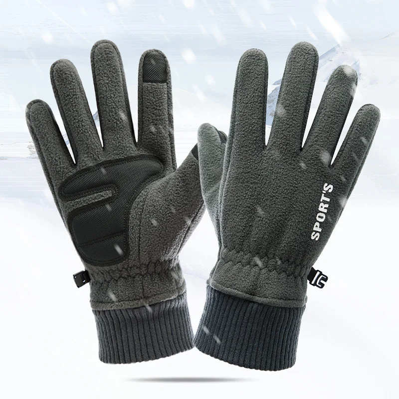 

Теплые перчатки Мужские Зимние флисовые утепленные теплые нескользящие перчатки для сенсорных экранов двусторонние флисовые перчатки для...