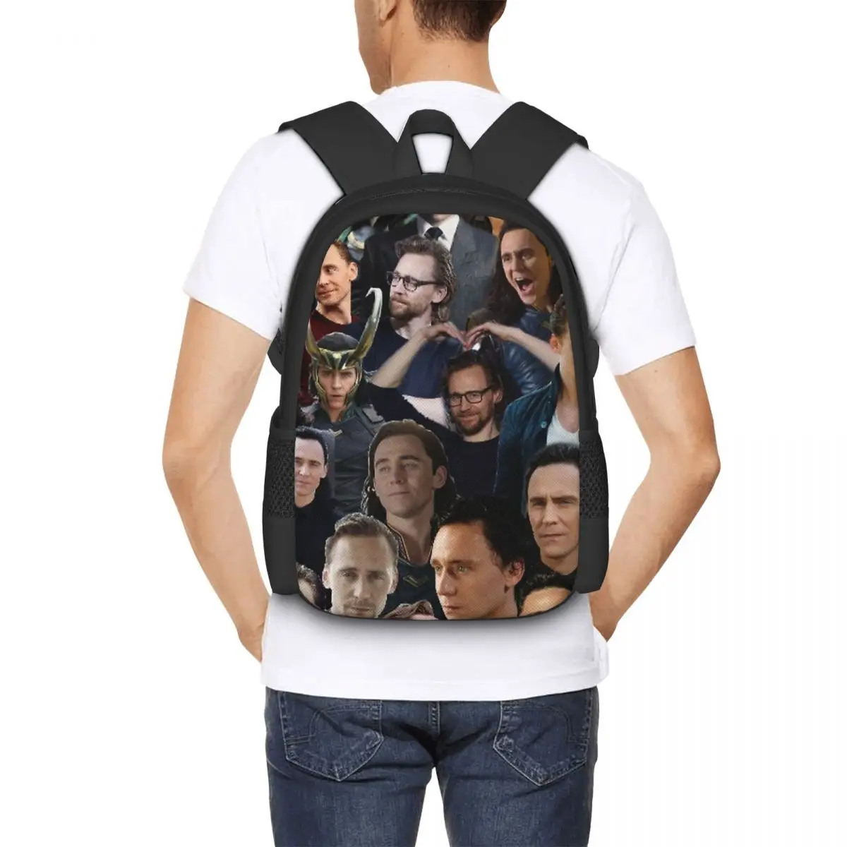 Tom Hiddleston Collage Backpack for Girls Boys Travel RucksackBackpacks for Teenage school bag