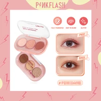 pinkflash pinkgame 3 color glitter eyeshadow palette pearly matte shiny long lasting waterproof pigments eyes makeup cosmetics