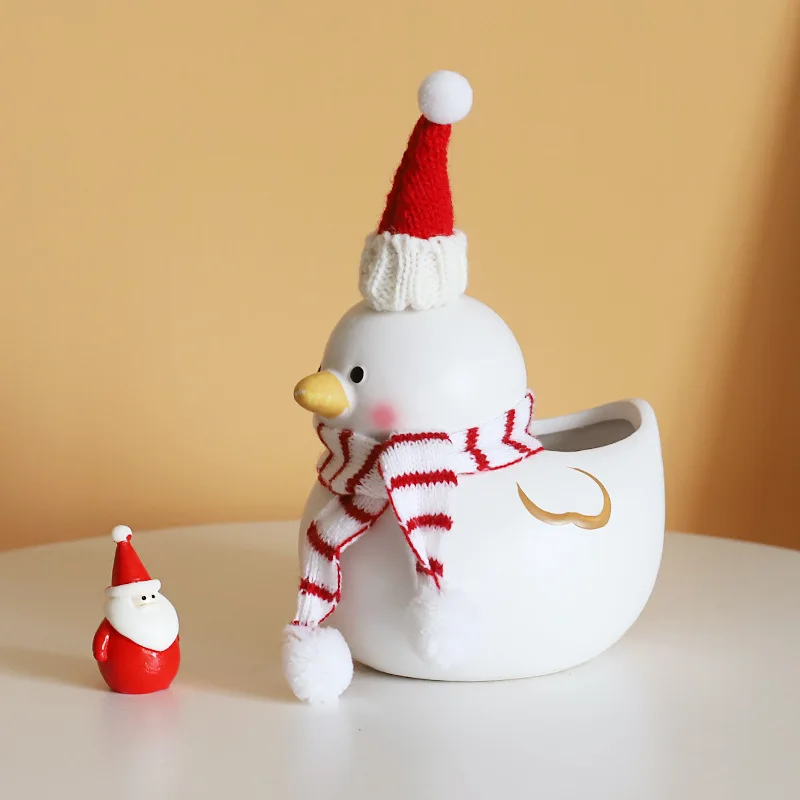 

Christmas Animal Duck Flower Vase Creative Plants Ceramic Flower Pot Cactus Flowers Plant Pot Balcony Garden Home Decoration