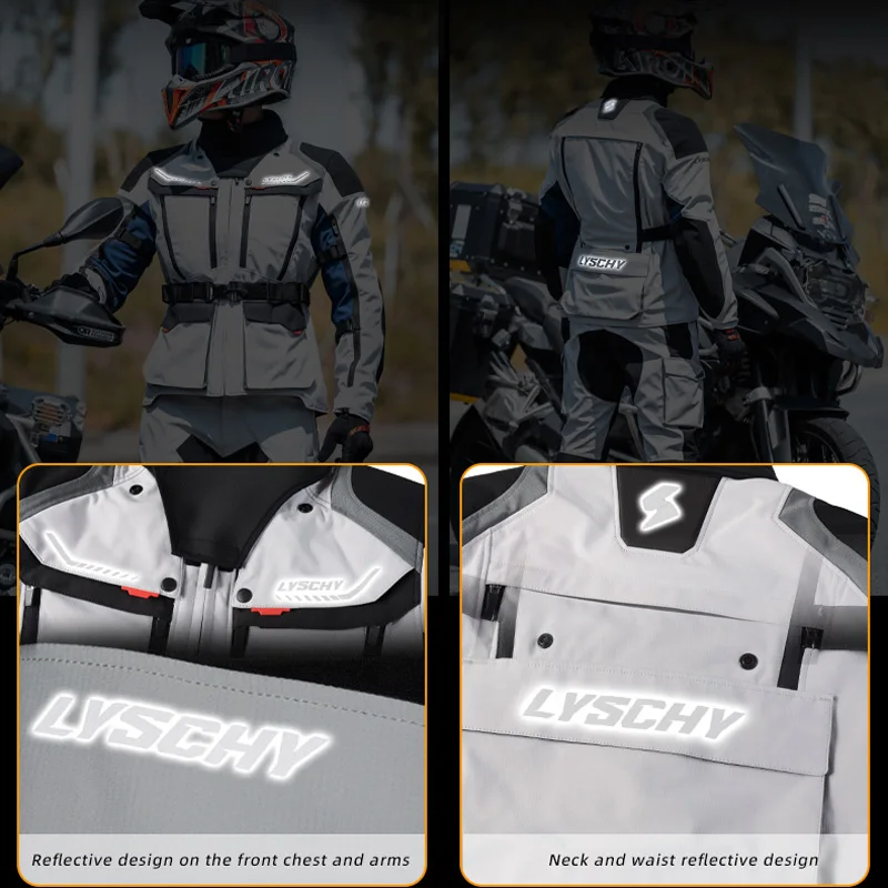 Мужская мотоциклетная куртка и брюки LYSCHY зимняя водонепроницаемая