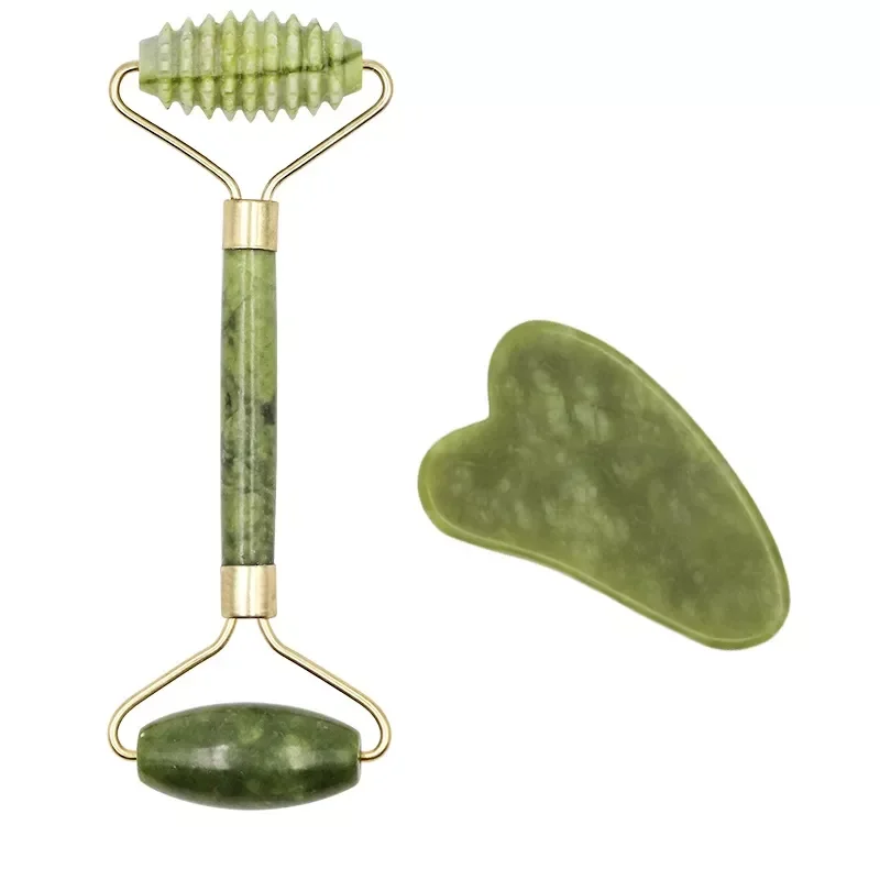 

Green Natural Jade Guasha Scrapping Plate Gua Sha Massager Face Meridian Scrapping Plate Piece Massage Tools Facial lift Tool