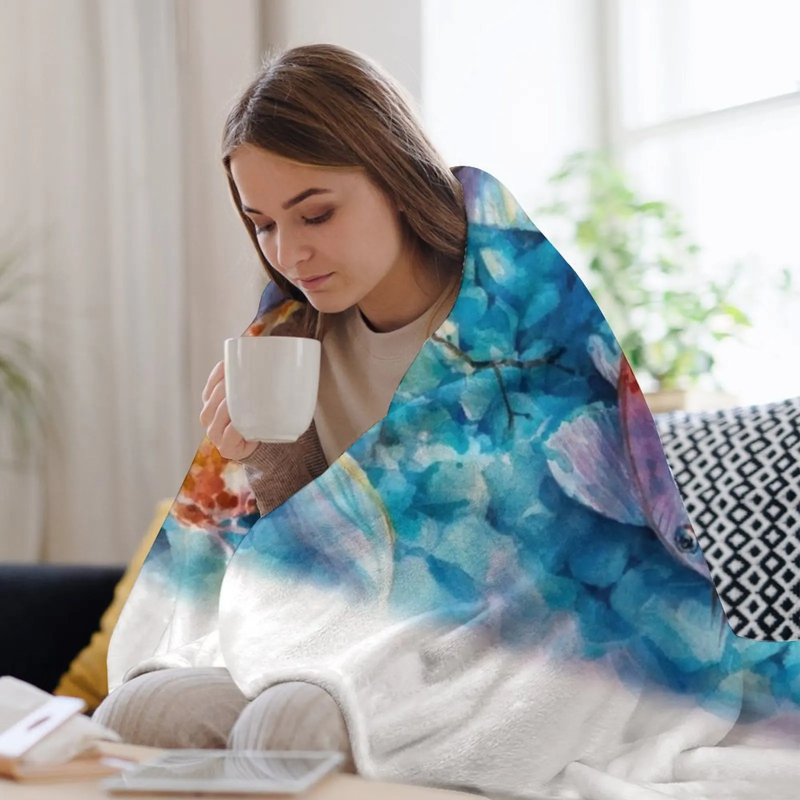 Пушистое одеяло Tranquil Travelers- Koi Pond