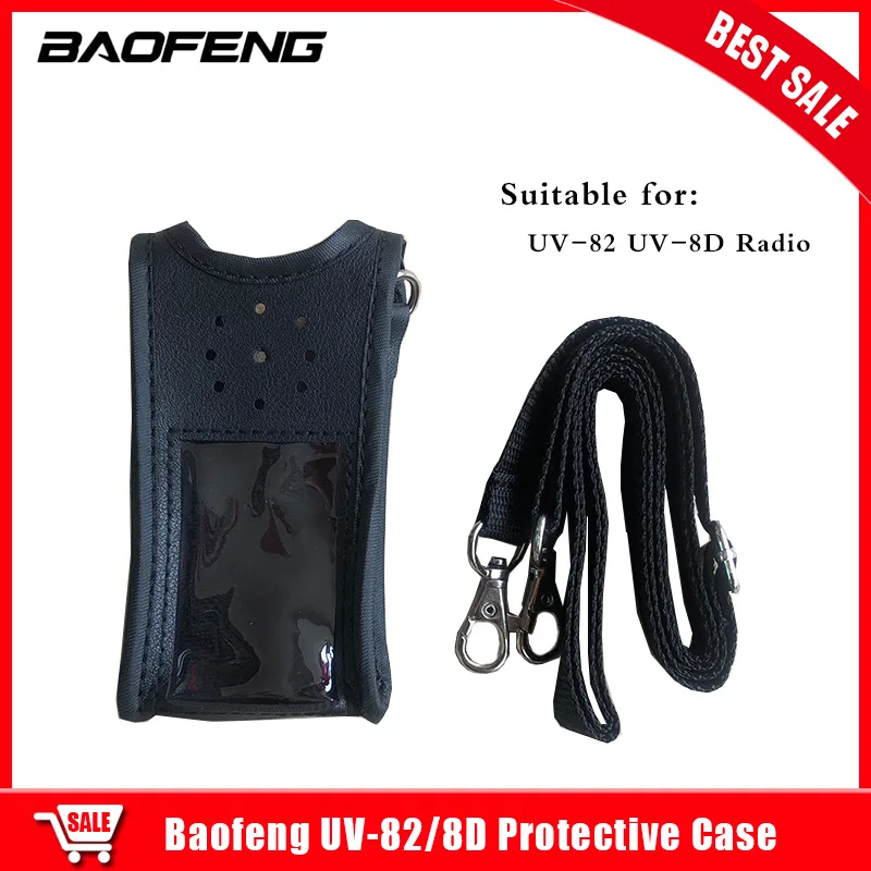 

Baofeng Walkie Talkie UV-82 UV-8D Protective Case with Straps High Quality Anti-drop UV82 UV8D Leather Cover