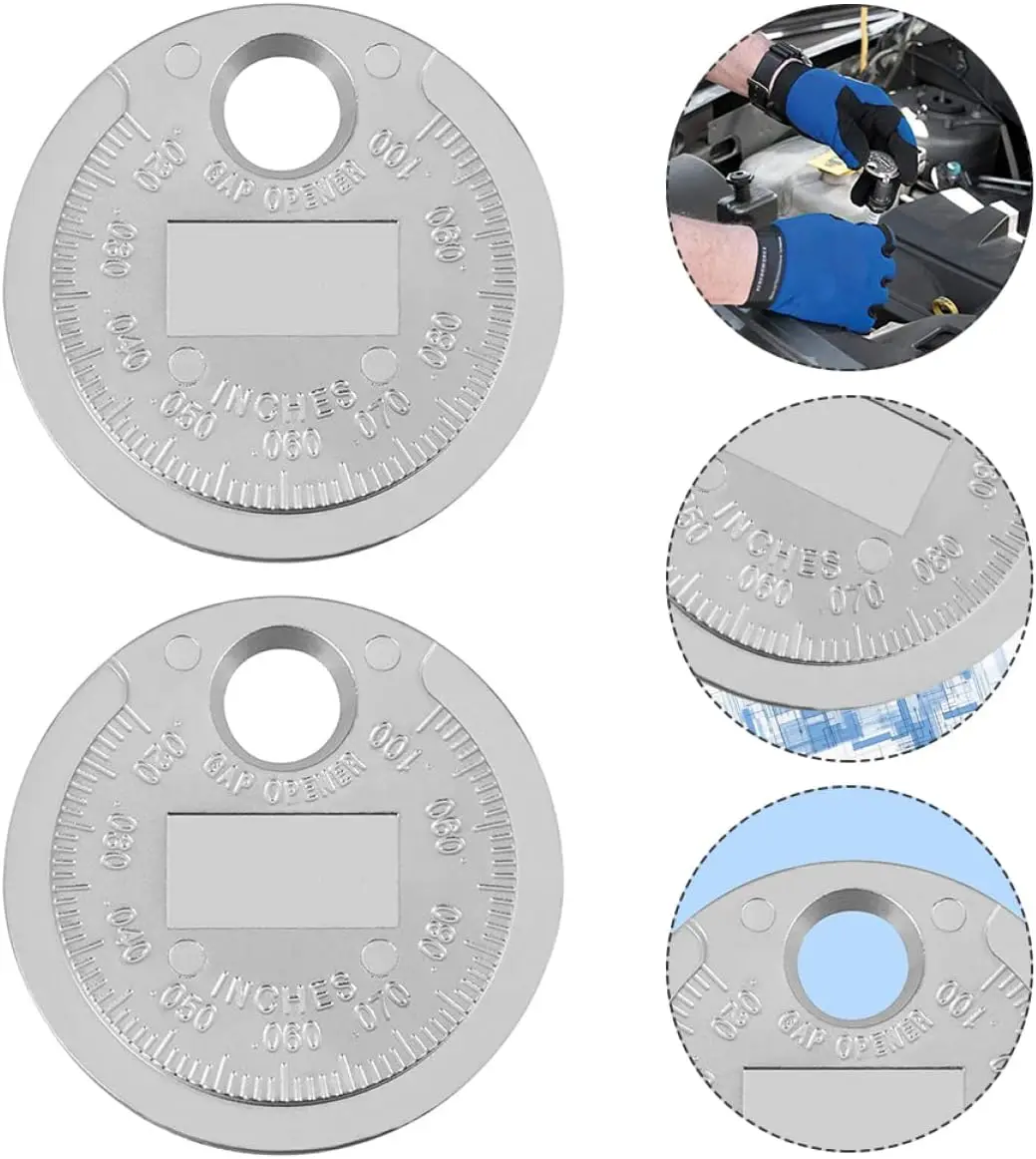 

1PC 0.6-2.4mm Range Coin-Type Spark Plug Gage Gap Tool Feeler Spark Plug Gap Measurement Tool Spark plug gauge measuring tool