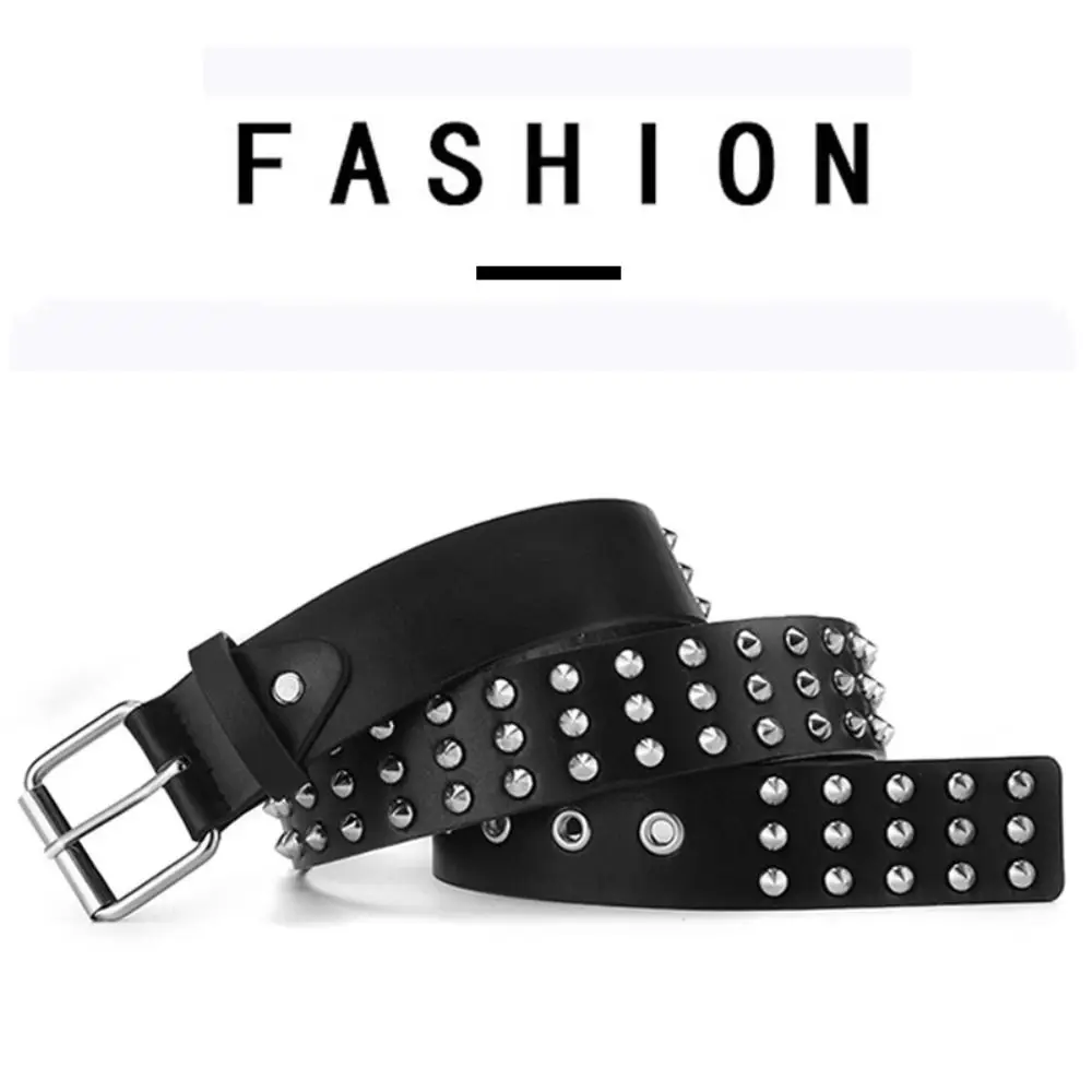Women Vintage Luxury Brand Design Punk Roc Rivet Waist Band Ladies Dress Strap Pin Buckle Waistband Gothic Leather Belt