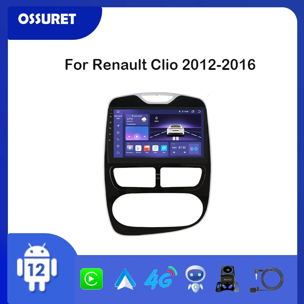 

Автомагнитола для Renault Clio 2012, 2013, 2014, 2015, 2016, Android, 2din, мультимедийный видеоплеер, 4G, GPS, навигация Carplay, wi-fi