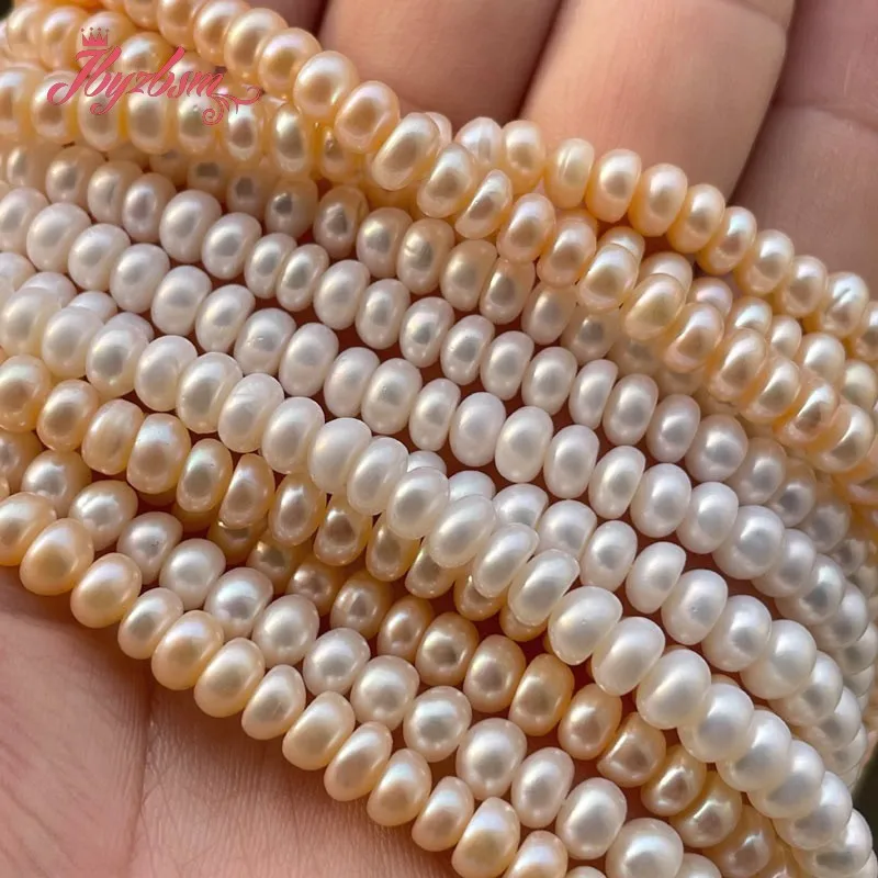 3x5mm Rondelle White Pink Nartual Freshwater Pearl Loose Beads for DIY Women Necklace Bracelet Earrings Rings Jewelry Making 15