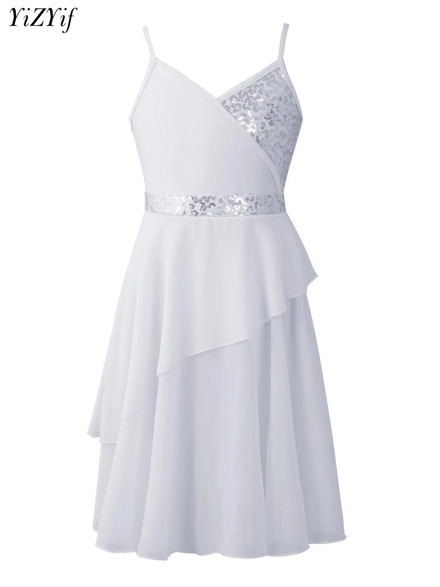 

Женская Тюлевая блестящая танцевальная одежда, шифоновая блузка для бальных танцев