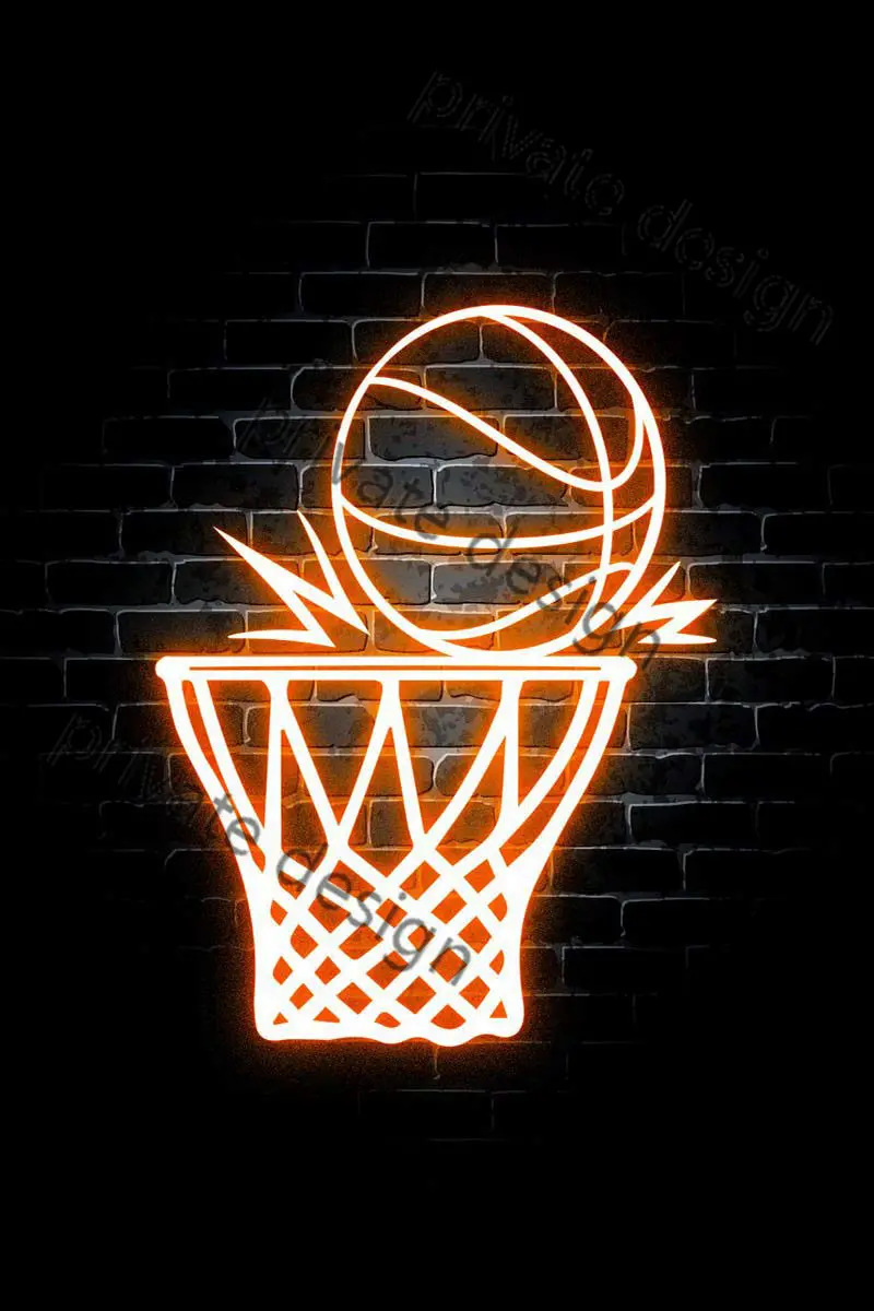 

Металлическая вывеска-символ для баскетбола, декоративная Эстетическая Ретро винтажная неоновая вывеска для художественного клуба, мужск...