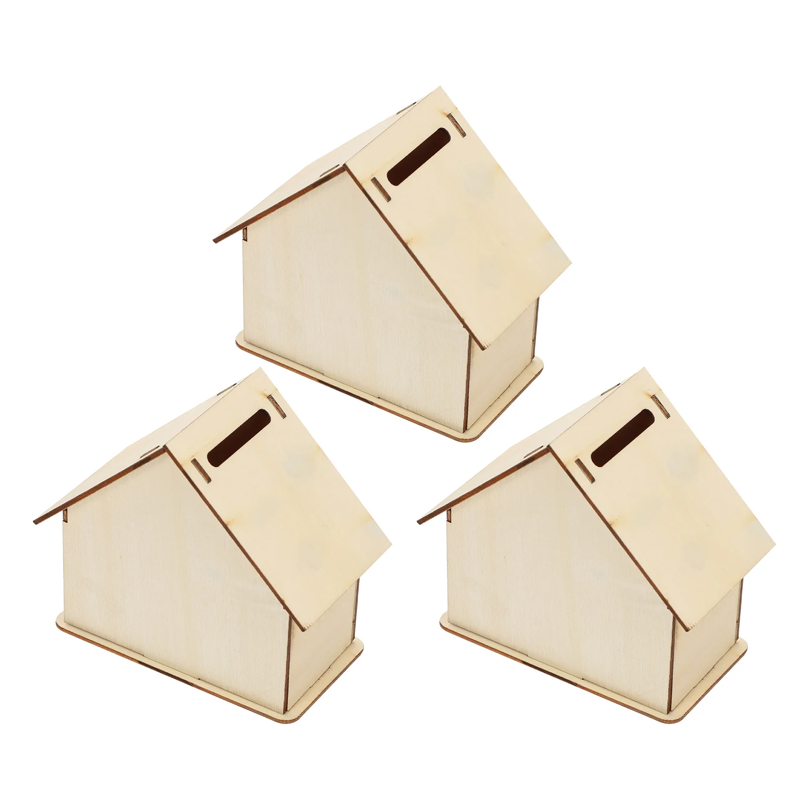 

Money Bank Box Saving Wooden Unfinished Piggy Wood Pot Housediy Kidsfund Christmas Ornament Savings Jar Stash Crafts Container