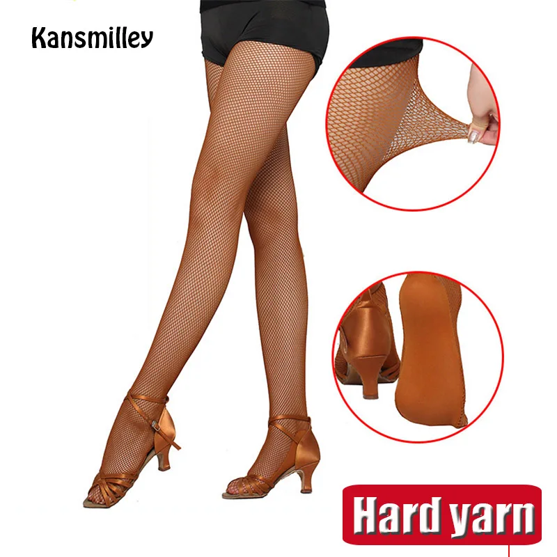

Professional Latin Tights Women Fishnet Tights Ballroom Dance Hard Yarn Stretched Kids Girls Latin Stockings Pantyhose Anti Slip