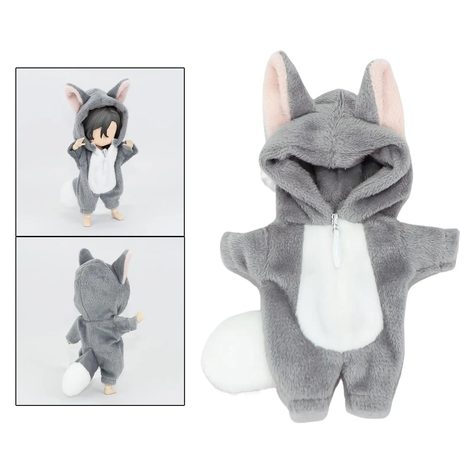 

Mini BJD Doll Clothing 1/12 Doll Lovely DIY Plush for Ob11 Baby Baby Doll Wolf