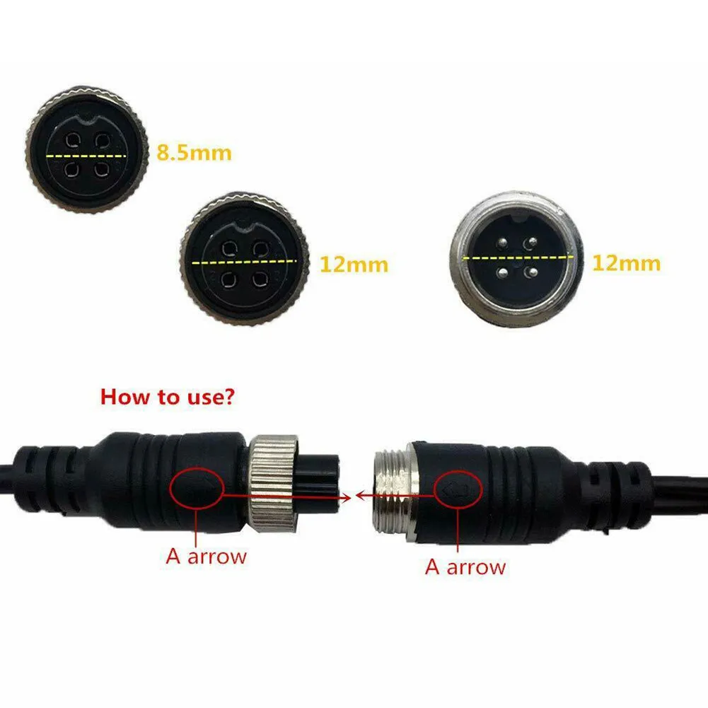 

With Video Audio 4 PIN Aviation To BNC RCA Cable 1.1FT 1PC 30CM 4 Pin Aviation Screw-in Connection Type Durable High Quality
