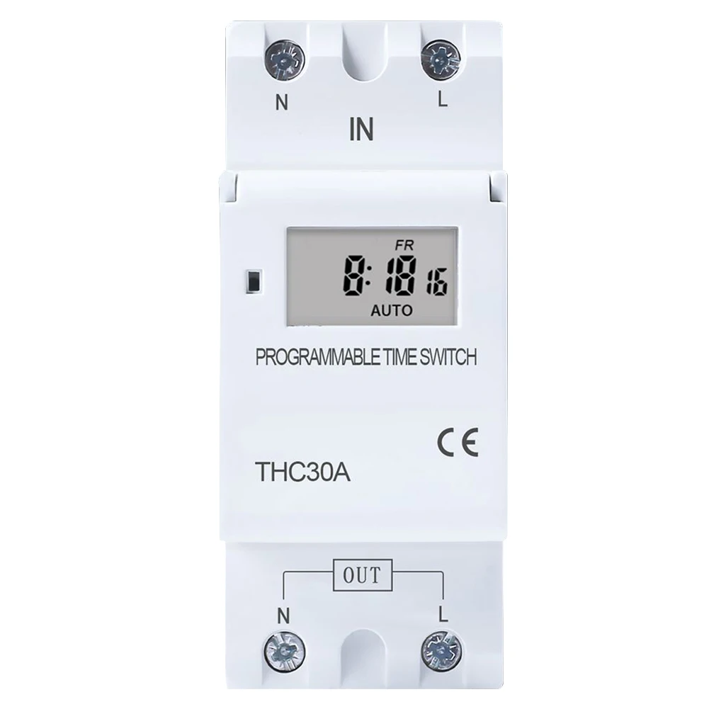 

New DIN Rail 2 Wire 7 Days Per Week Programmable Digital Time Switch Relay Timer Control AC 220V 230V 12V 24V 48V 16A