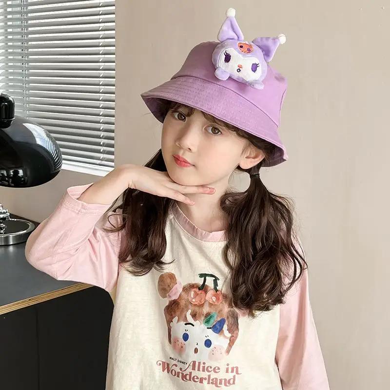 

Kawaii Sanrio Kuromi почтовый аниме мультфильм милый мальчик девочка дети рыбака шляпа весна осень шляпа для весны осень сезон