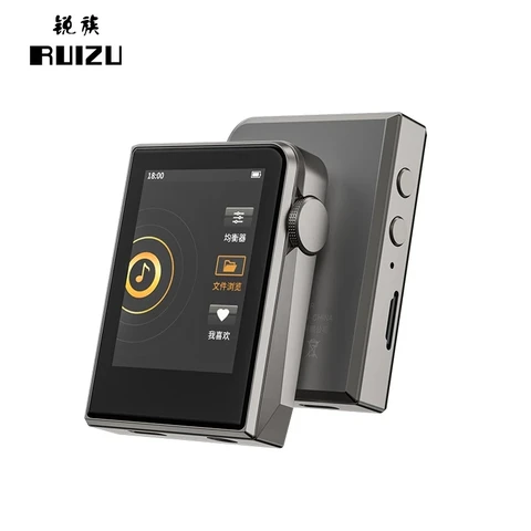 Музыкальный mp3-плеер RUIZU A58 HiFi DSD256, портативный металлический плеер с декодированием без потерь, с эквалайзером EQ, электронной книгой, будильником и секундомером