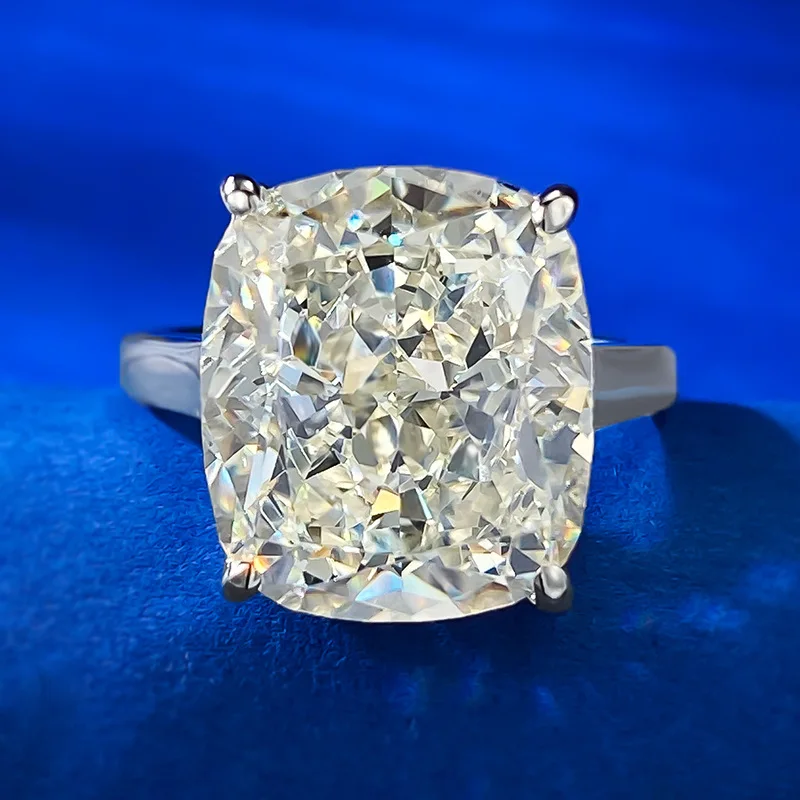 

Женское Обручальное кольцо с бриллиантом 12*14 с высокоуглеродистым бриллиантом 6 карат ледяная огранка серебряное кольцо s925
