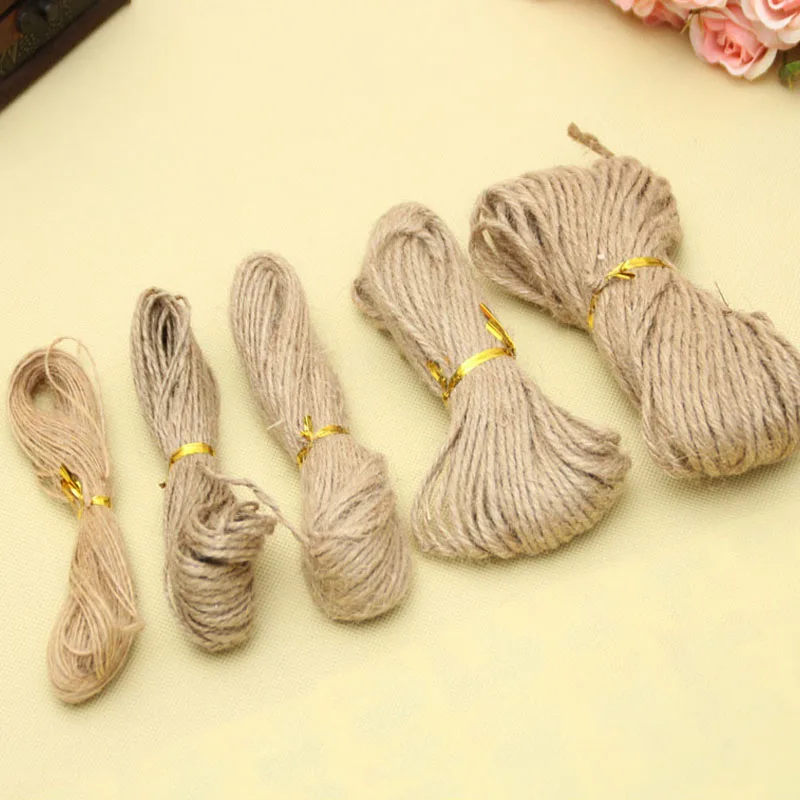 

20 Meter Vintage Natural Hessian Jute Twine Rope cord Burlap Ribbon DIY Craft Christmas Home Wedding Party Decor