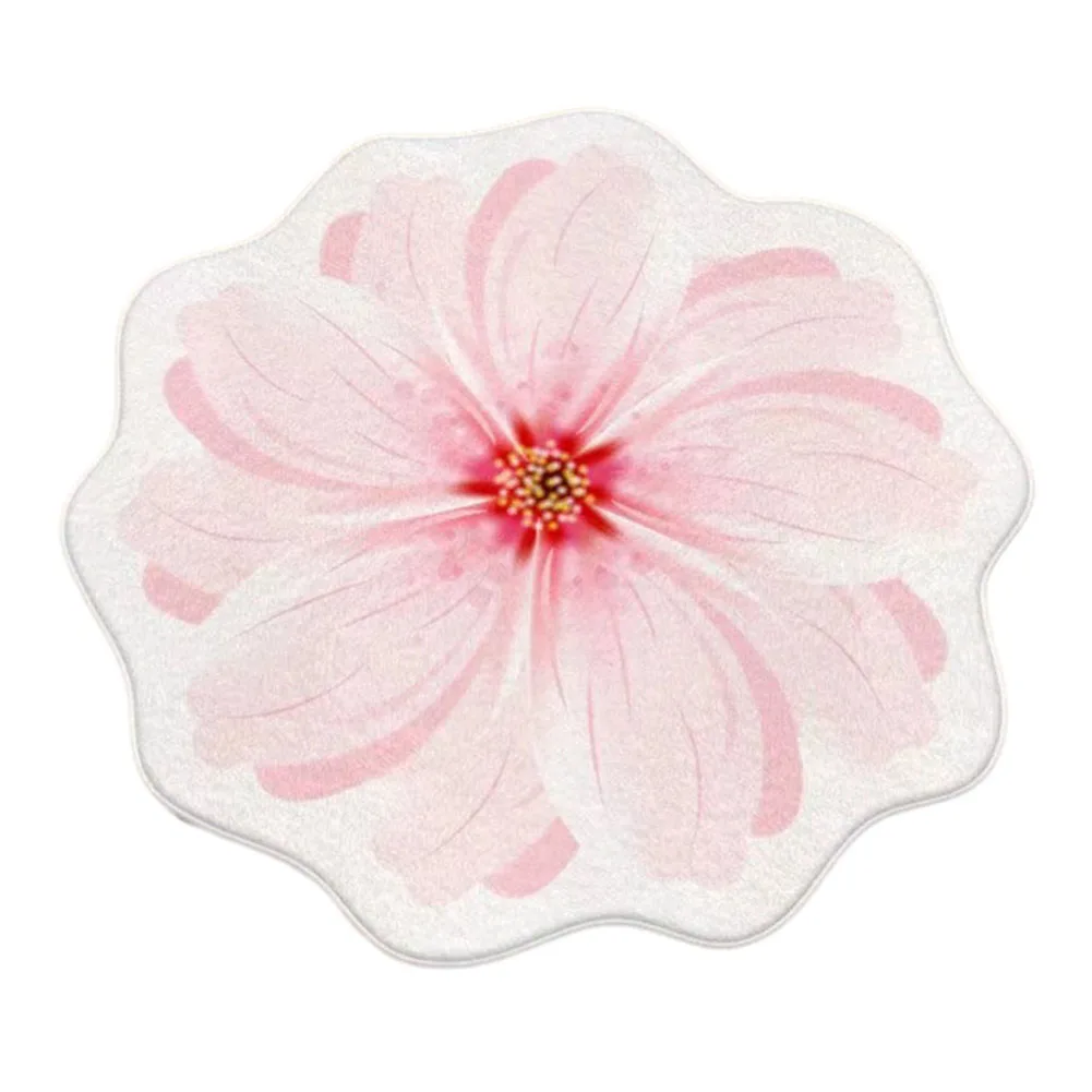 

1pc Crystal Velvet Flower Carpet Chinese Style Lotus Floor Mat Bedside Blanket Living Room Bedroom Super Absorbent Floor Mat