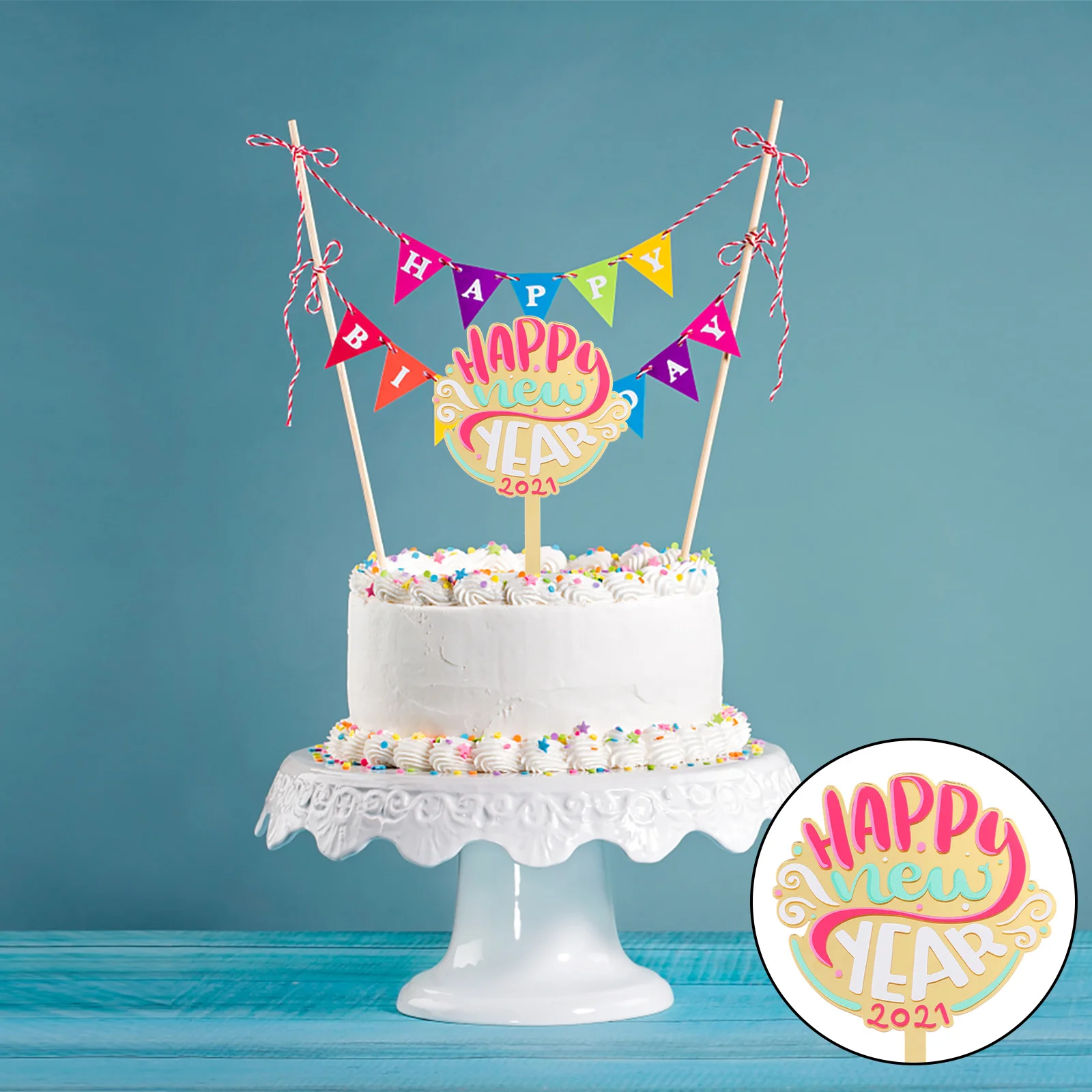 

2Pcs Cupcake Insert Cards Dessert Topper for Party Christmas Decor Xmas