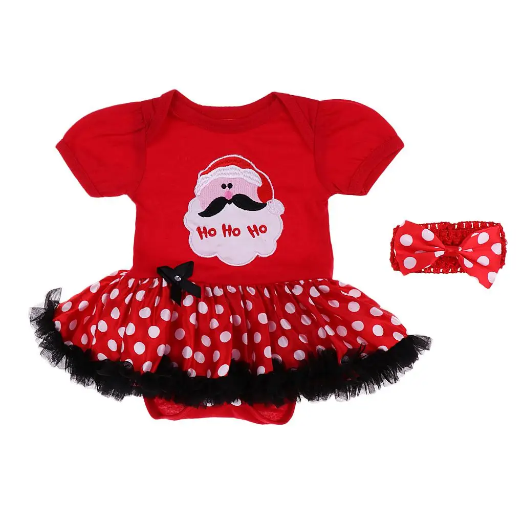 

Cute Cartoon Rompers Dress Headband Girl Doll Christmas Set